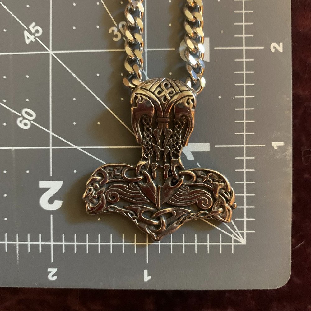 NWOT Mjolnir Viking 304 Stainless steel, 5mm Stainless steel 20"Cuban Link